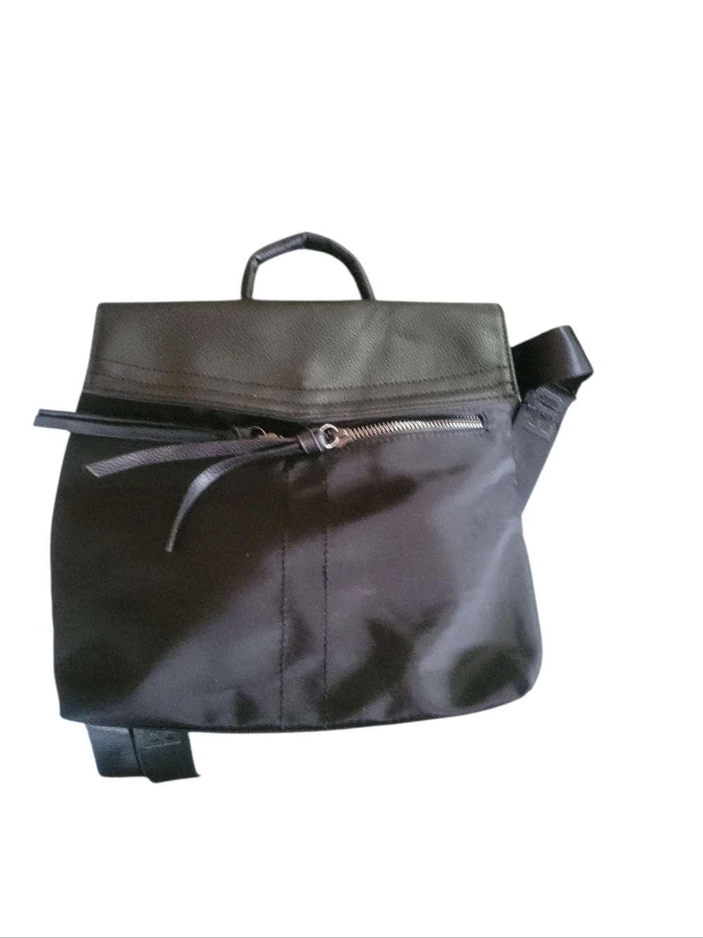 Botkier NY Black Mini Trigger Nylon and Faux Leather Top-Handle  Backpack